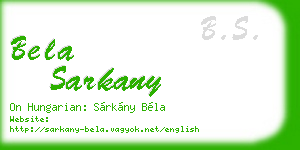 bela sarkany business card