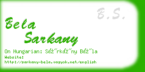 bela sarkany business card